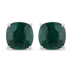 5.30 Carat Dyed Emerald .925 Sterling Silver Earrings