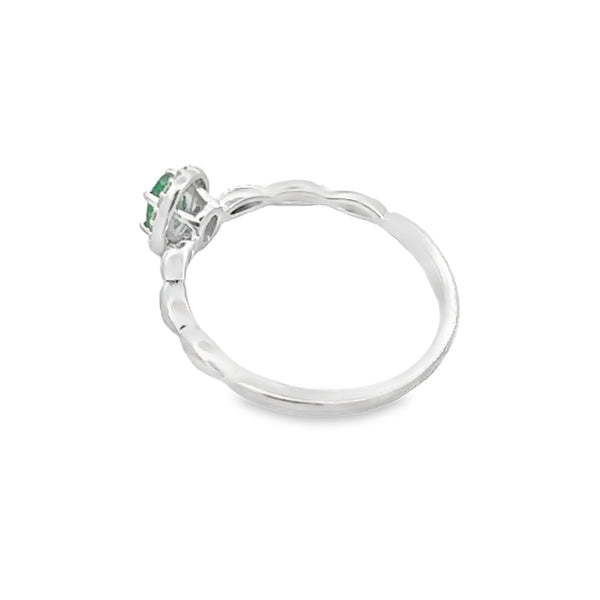 Genuine .24ct Emerald Diamond Ring 10KT White Gold