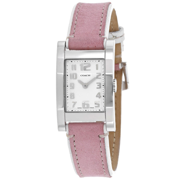 Coach Women's Pink Leather Silver Quartz