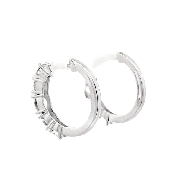 1.25ct Lab Grown Diamond Hoop Earrings 14KT White Gold