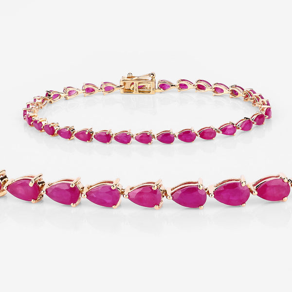 7.75 Carat Genuine Ruby 14K Yellow Gold Bracelet