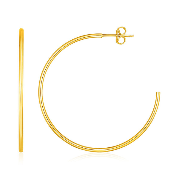 14k Yellow Gold Polished Hoop Earrings