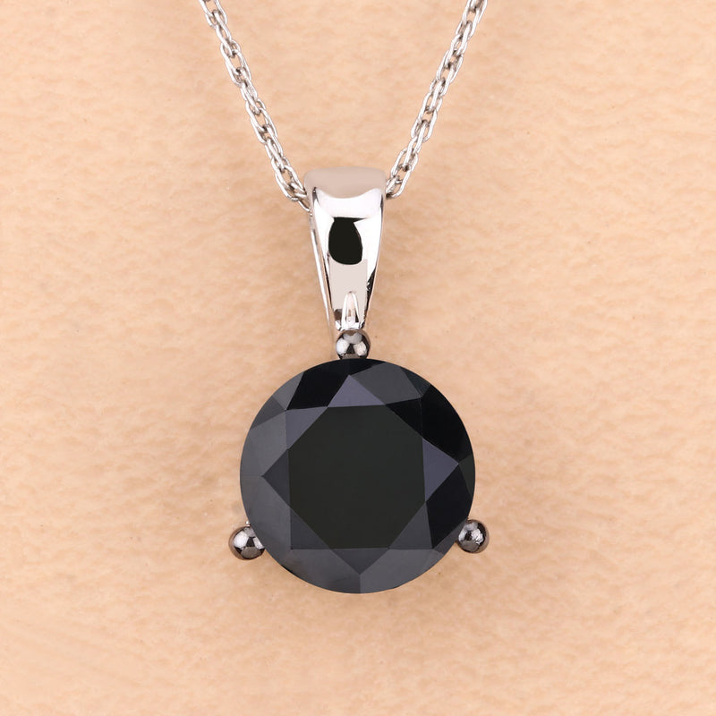 2.06 Carat Genuine Black Diamond 14K White Gold Pendant