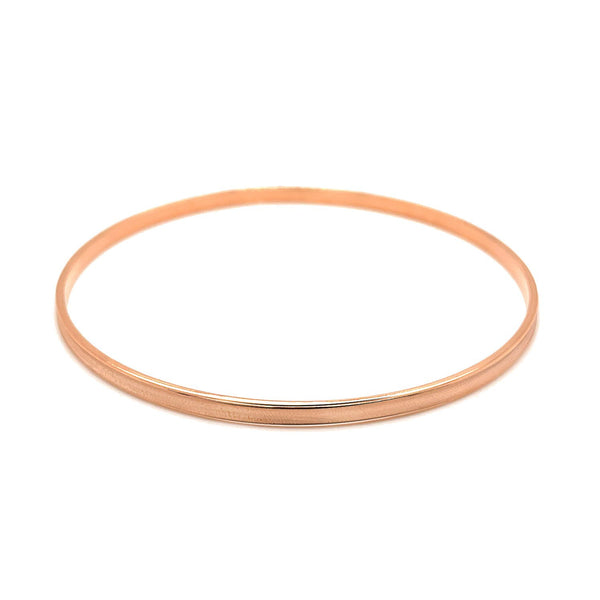 14k Rose Gold Concave Motif Thin  Stackable Bangle