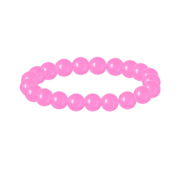 8MM Pink Jade Bead Stretch Bracelet