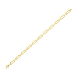 14k Yellow Gold 7 1/4 inch Bombay Paperclip Chain Bracelet (4.60 mm)