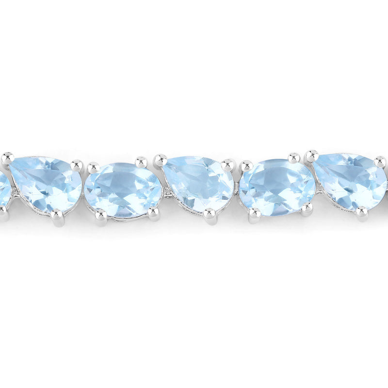 24.35 Carat Genuine Blue Topaz .925 Sterling Silver Bracelet