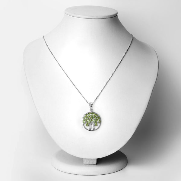 3.16 Carat Genuine Peridot .925 Sterling Silver Pendant