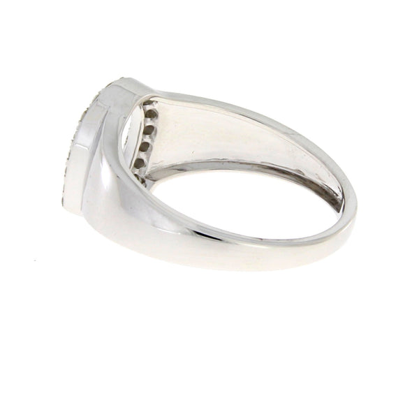 Natural .26ct Diamond Mens Ring 14KT White Gold