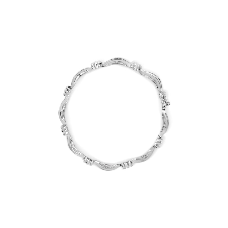 14K White Gold 2.00 Cttw Baguette-Cut Spiral Link 7" Bracelet (G-H Color, SI1-SI2 Clarity)