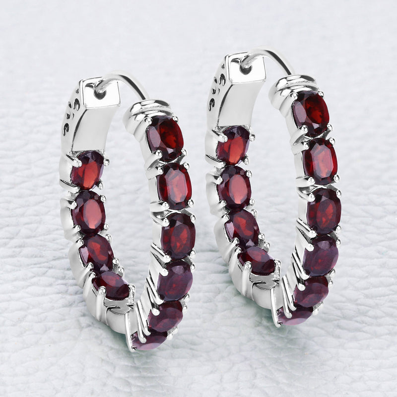 4.00 Carat Genuine Garnet .925 Sterling Silver Earrings