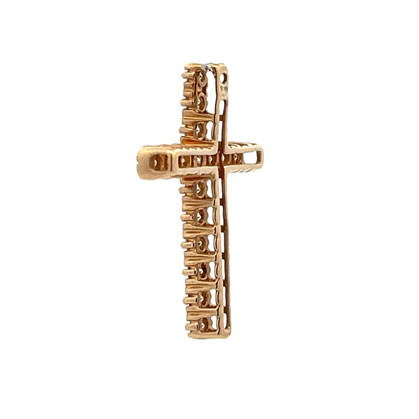 .50ct Diamond Cross Religious Pendant 10KT Yellow Gold