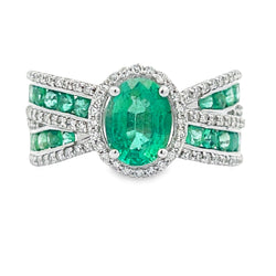 Genuine .50ct Emerald Diamond Ring 10KT White Gold