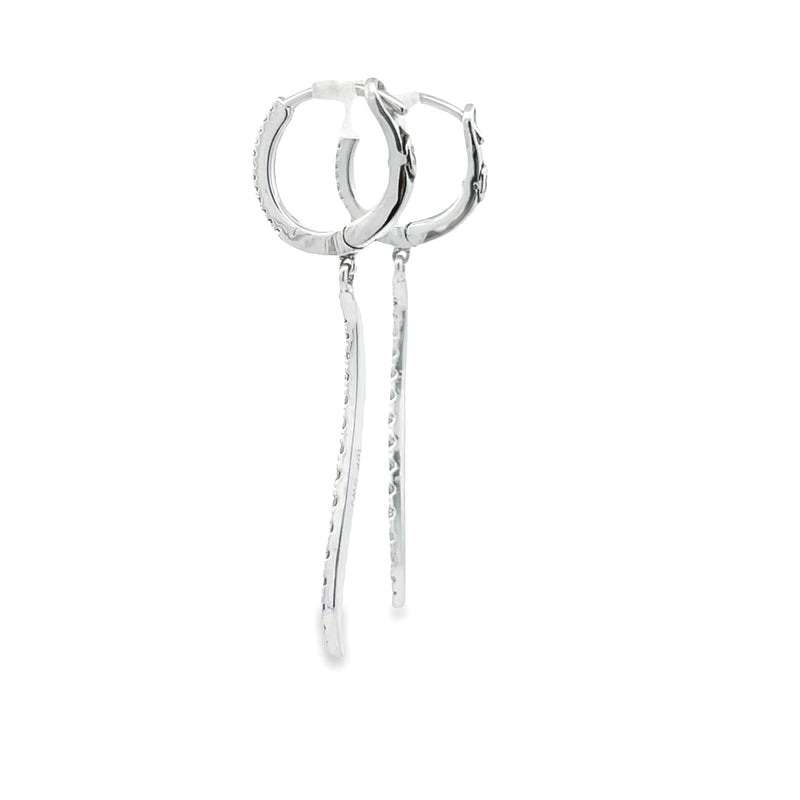 Natural .50ct Diamond Dangle Earrings 10KT White Gold