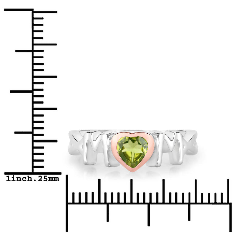 0.44 Carat Genuine Peridot .925 Sterling Silver Ring