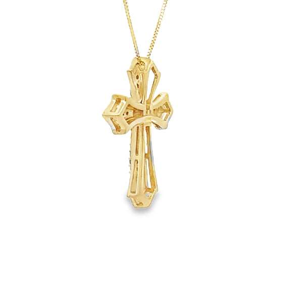 .17ct Diamond Cross Religious Pendant 10KT Yellow Gold