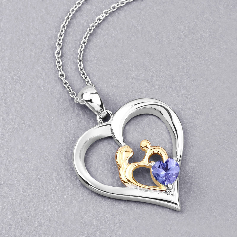 0.45 Carat Genuine Tanzanite .925 Sterling Silver Pendant