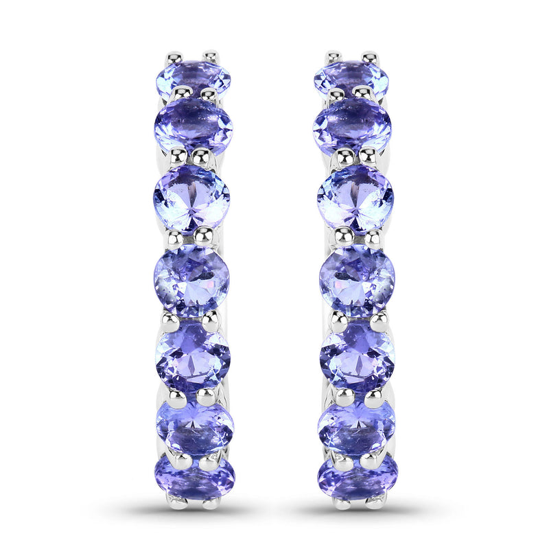 2.66 Carat Genuine Tanzanite .925 Sterling Silver Earrings