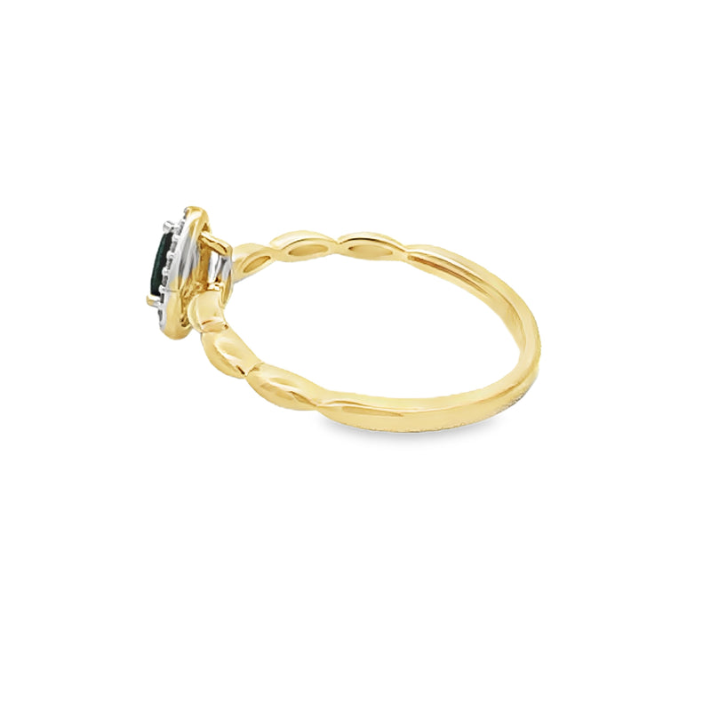 Natural .32ct Sapphire Diamond Ring 10KT Yellow Gold