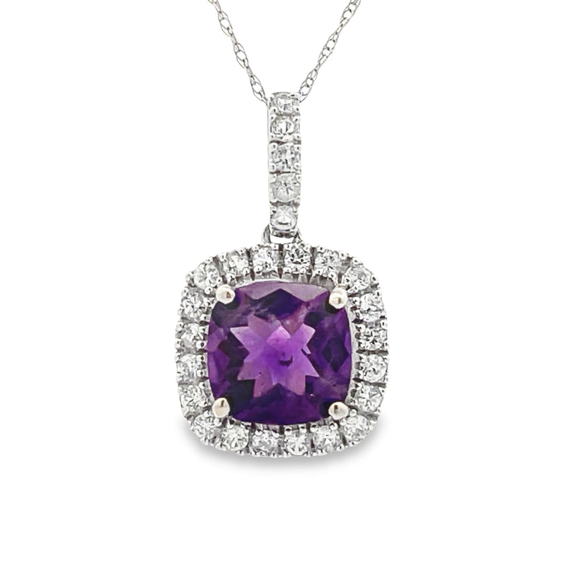 2.30ct Amethyst Fashion Pendants 14KT White Gold