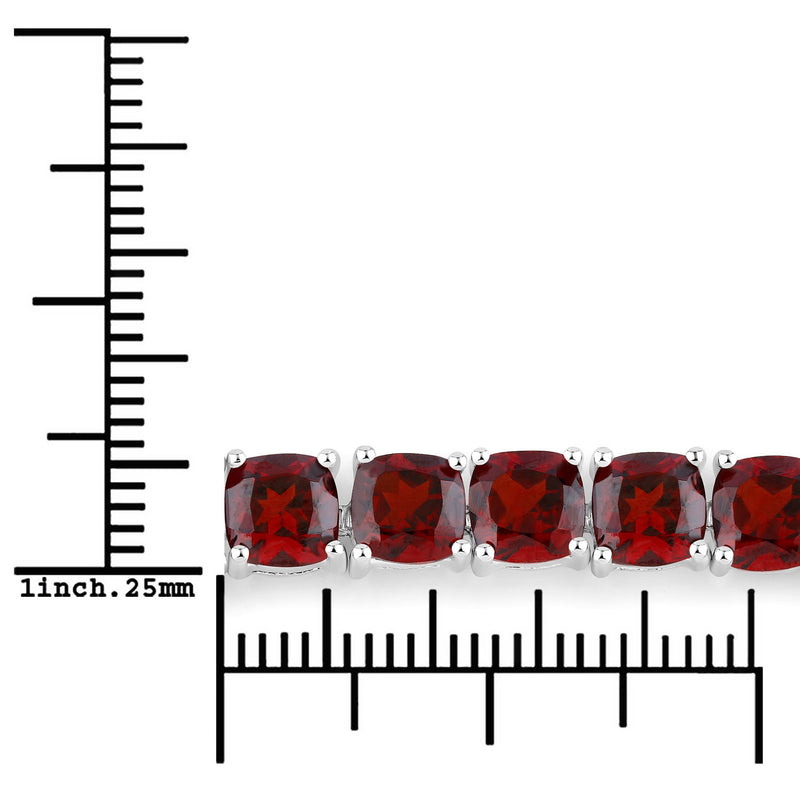 7.37 Carat Genuine Garnet .925 Sterling Silver Bracelet