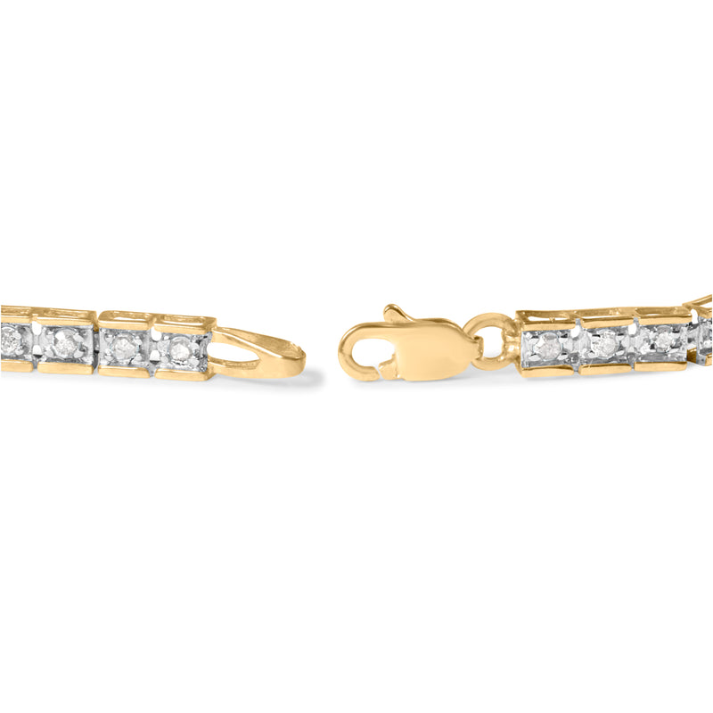 10K Yellow Gold 1.00 Cttw Diamond Channel Set Style 7" Tennis Bracelet (H-I Color, I1-I2 Clarity)