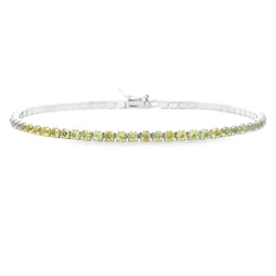 Genuine Peridot Tennis Bracelet Sterling Silver