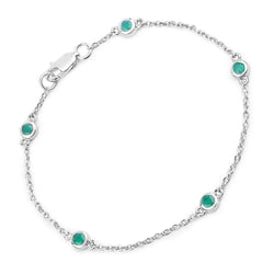 0.50 Carat Genuine Emerald .925 Sterling Silver Bracelet