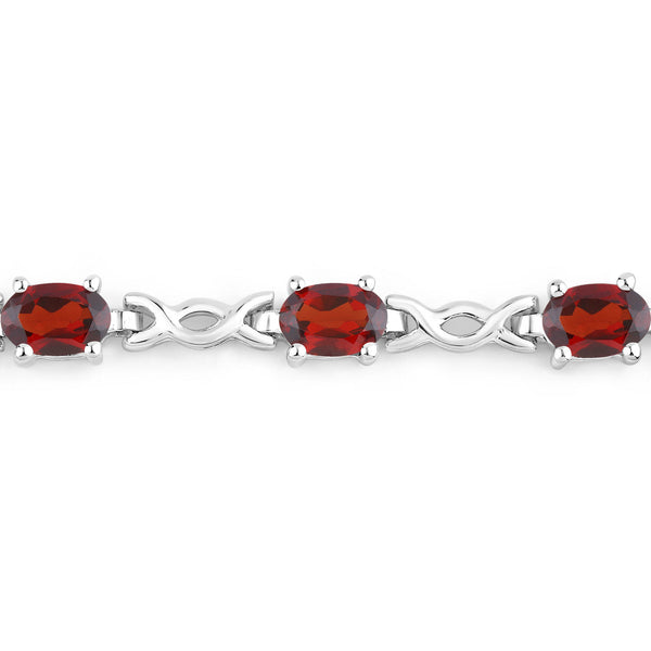 2.55 Carat Genuine Garnet .925 Sterling Silver Bracelet