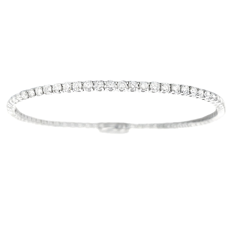 Natural 3.00ct Diamond Tennis Bracelet 14KT White Gold