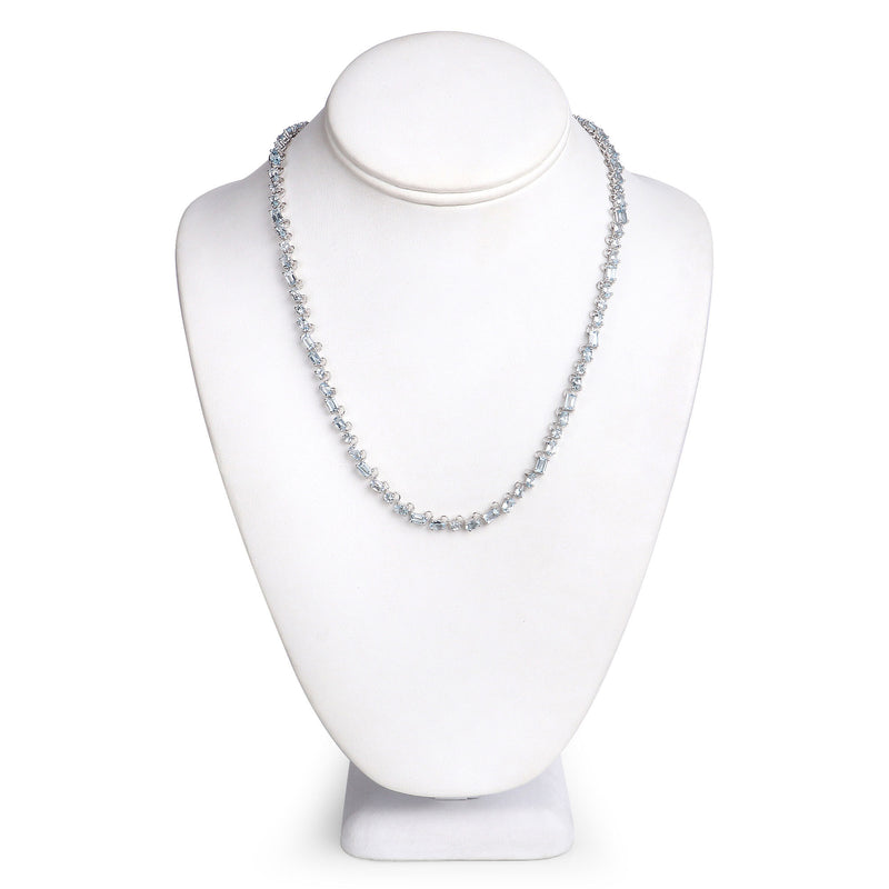 18.18 Carat Genuine Blue Topaz .925 Sterling Silver Necklace