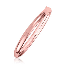 14k Rose Gold 5mm Fancy Shiny Dome Bangle