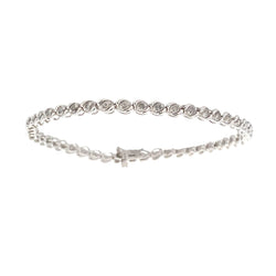 Natural 1.00ct Diamond Tennis Bracelet 10KT White Gold