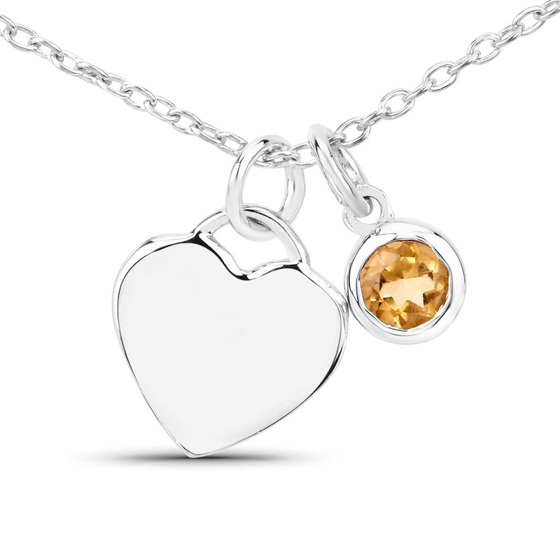 0.23 Carat Genuine Citrine .925 Sterling Silver Pendant