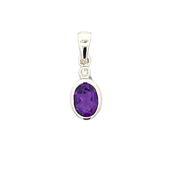 .45ct Amethyst Diamond Fashion Pendants 10KT White Gold