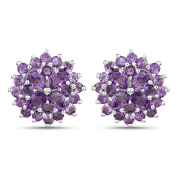 2.40 Carat Genuine Amethyst .925 Sterling Silver Earrings