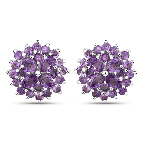 2.40 Carat Genuine Amethyst .925 Sterling Silver Earrings