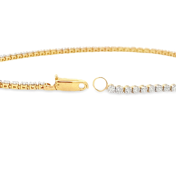 Natural 1.00ct Diamond Tennis Bracelet 14KT Yellow Gold