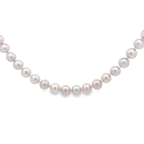 Natural FW Pearl Necklace 14KT White Gold