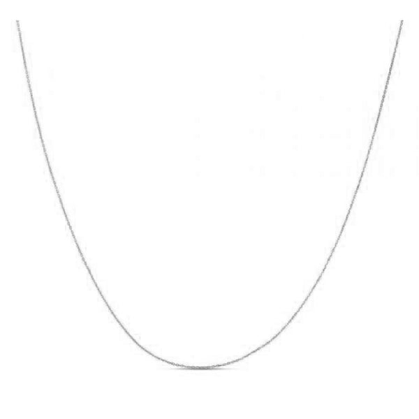 Double Extendable Diamond Cut Cable Chain in White Gold (0.87 mm)