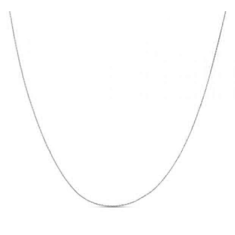 Double Extendable Diamond Cut Cable Chain in White Gold (0.87 mm)