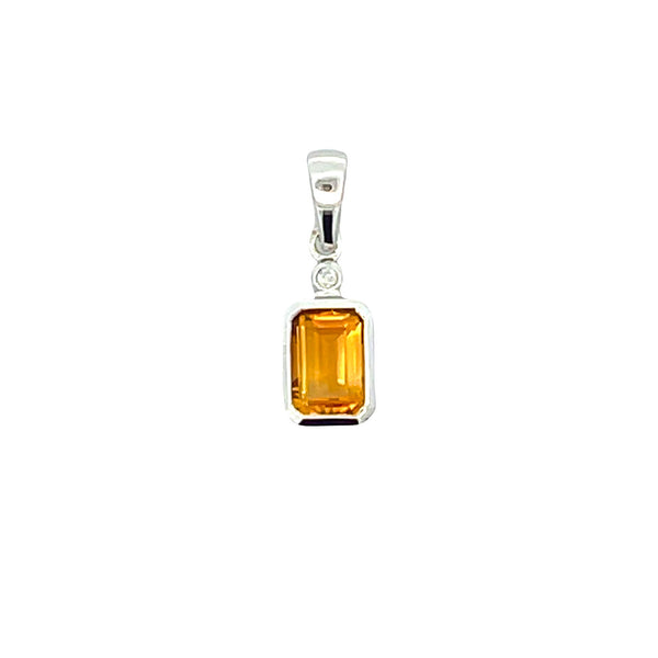 1.01ct Citrine Diamond Fashion Pendants 10KT White Gold