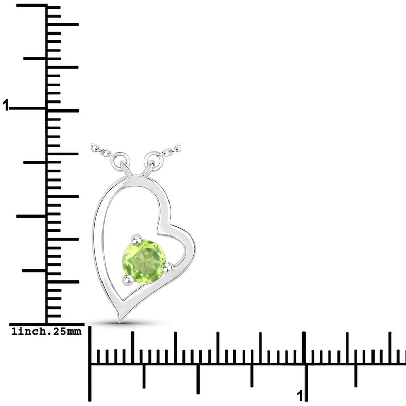 0.51 Carat Genuine Peridot .925 Sterling Silver Necklace