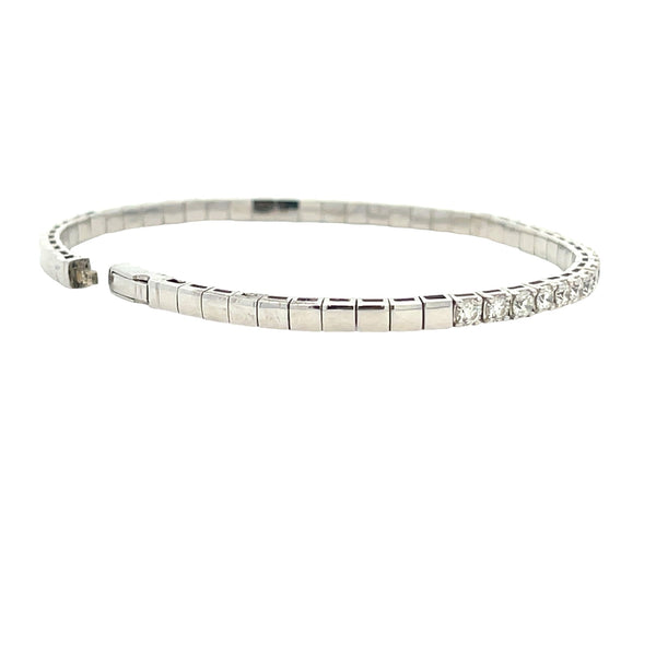 Genuine 3.00ct Diamond Bangle Bracelet 14KT White Gold