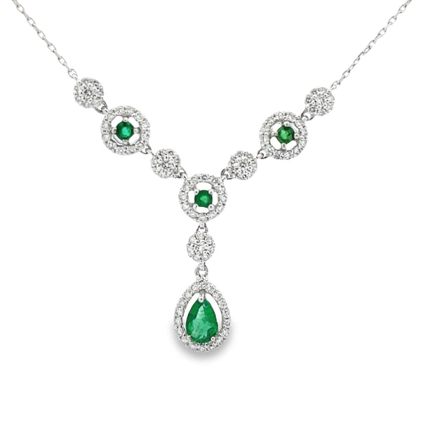 2.00ct Emerald Diamond Fashion Pendants 18KT White Gold