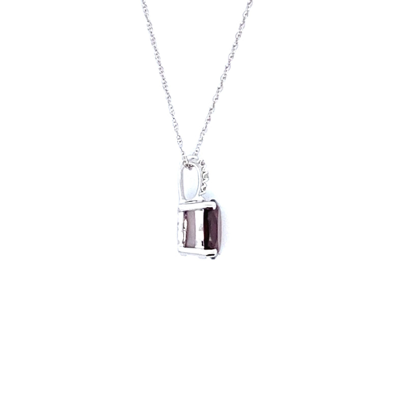 .02ct Garnet Diamond Fashion Pendants 10KT White Gold