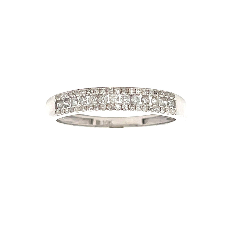 Natural .25ct Diamond Wedding Band Ring 10KT White Gold
