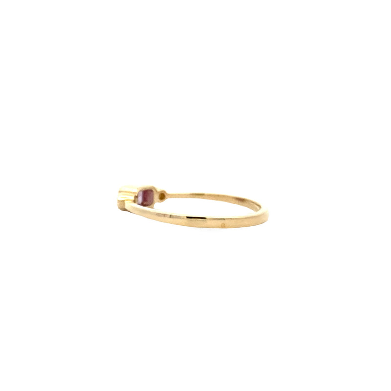 .02ct Created Alexandrite Diamond Ring 10KT Yellow Gold