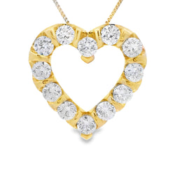 Lab Grown Diamond Heart Love Pendant 10KT Yellow Gold