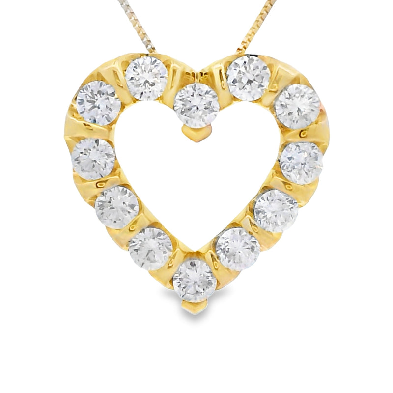 Lab Grown Diamond Heart Love Pendant 10KT Yellow Gold